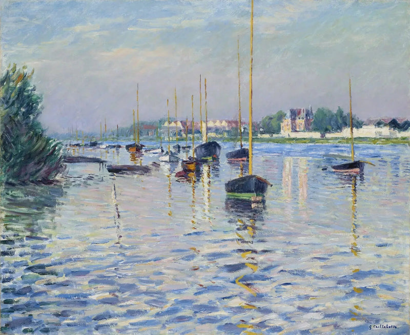 Bateaux au mouillage sur la Seine à Argenteuil - Gustave Caillebotte