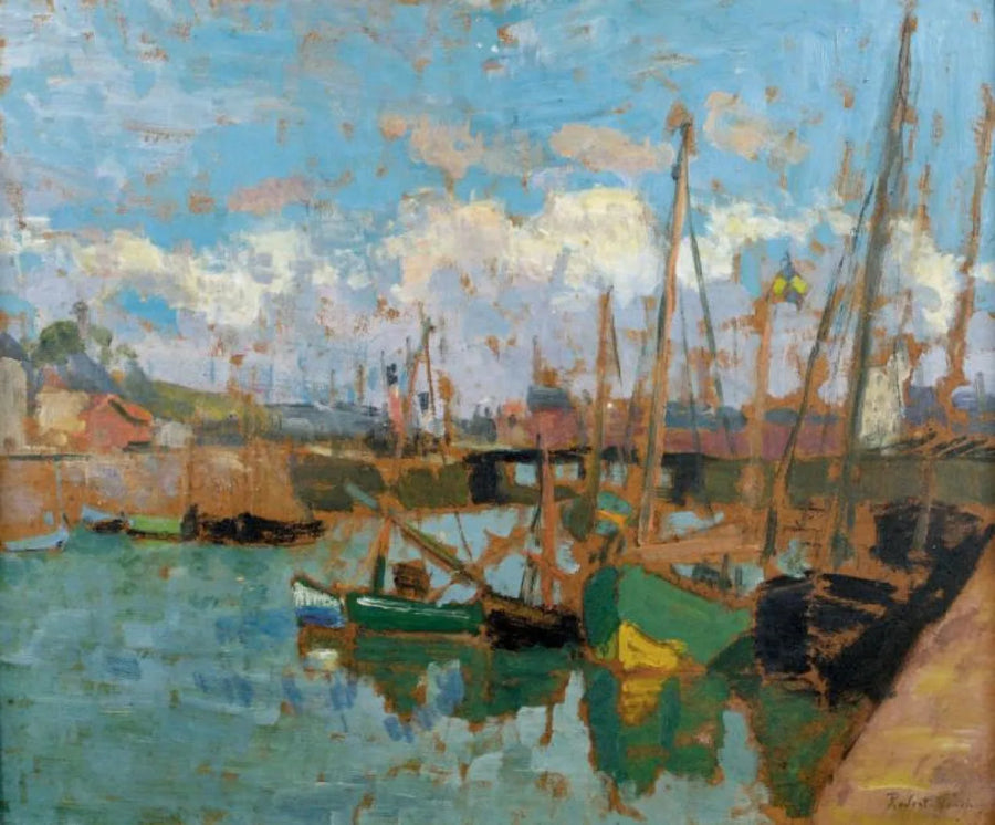 Bateaux au port - Robert Antoine Pinchon image 1 reproduction de peinture à l’huile