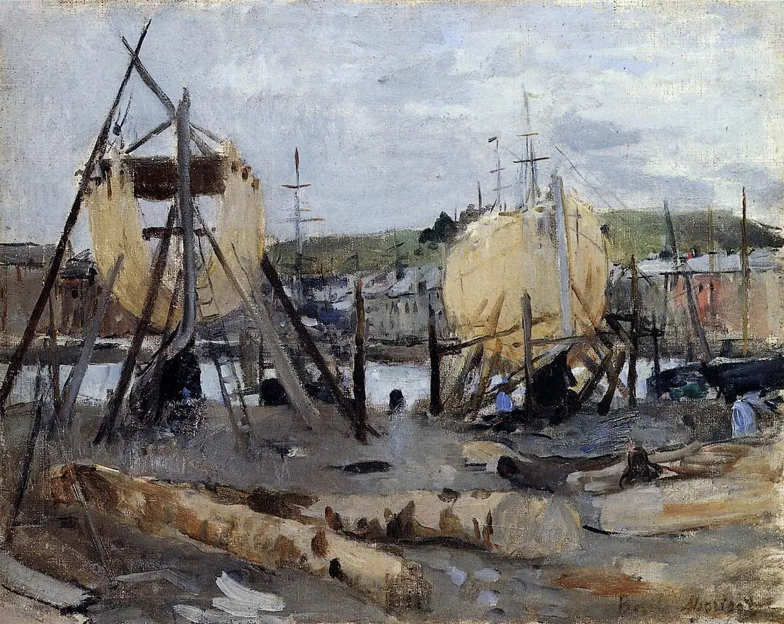Bateaux en construction - Berthe Morisot image 1 reproduction d’œuvre d’art à l’huile