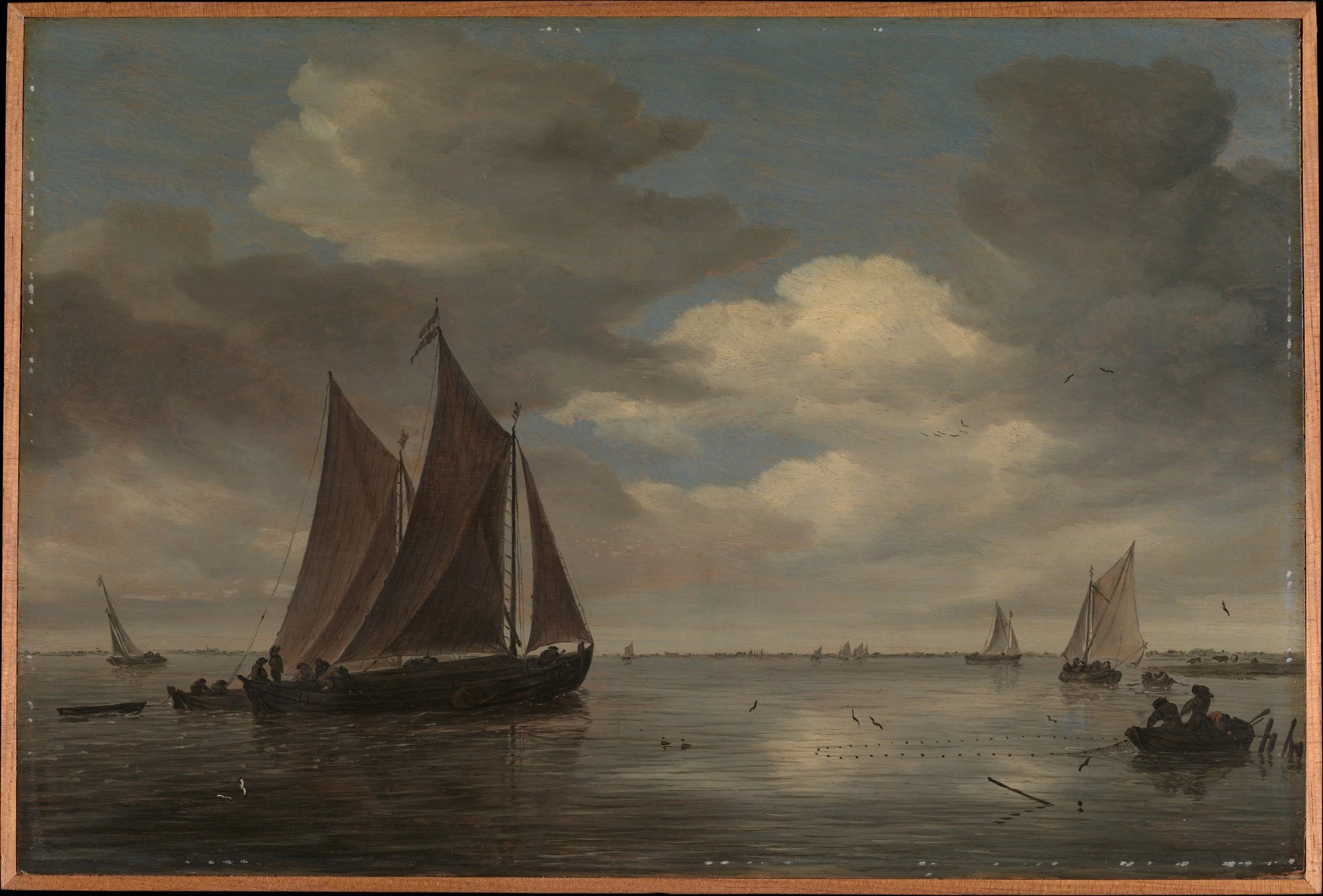 Bateaux de pêche sur une rivière - Salomon van Ruysdael