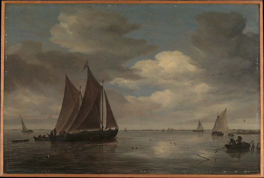 Bateaux de pêche sur une rivière - Salomon van Ruysdael