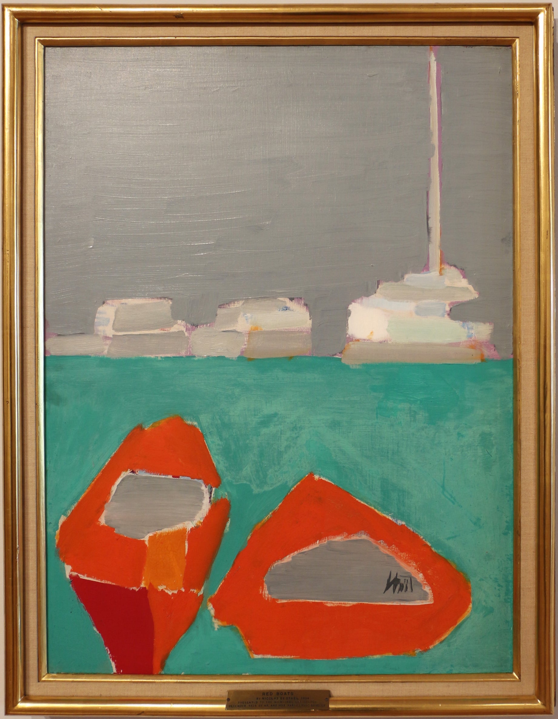 Bateaux rouges - Nicolas de Staël image 1 reproduction artisanale de tableau