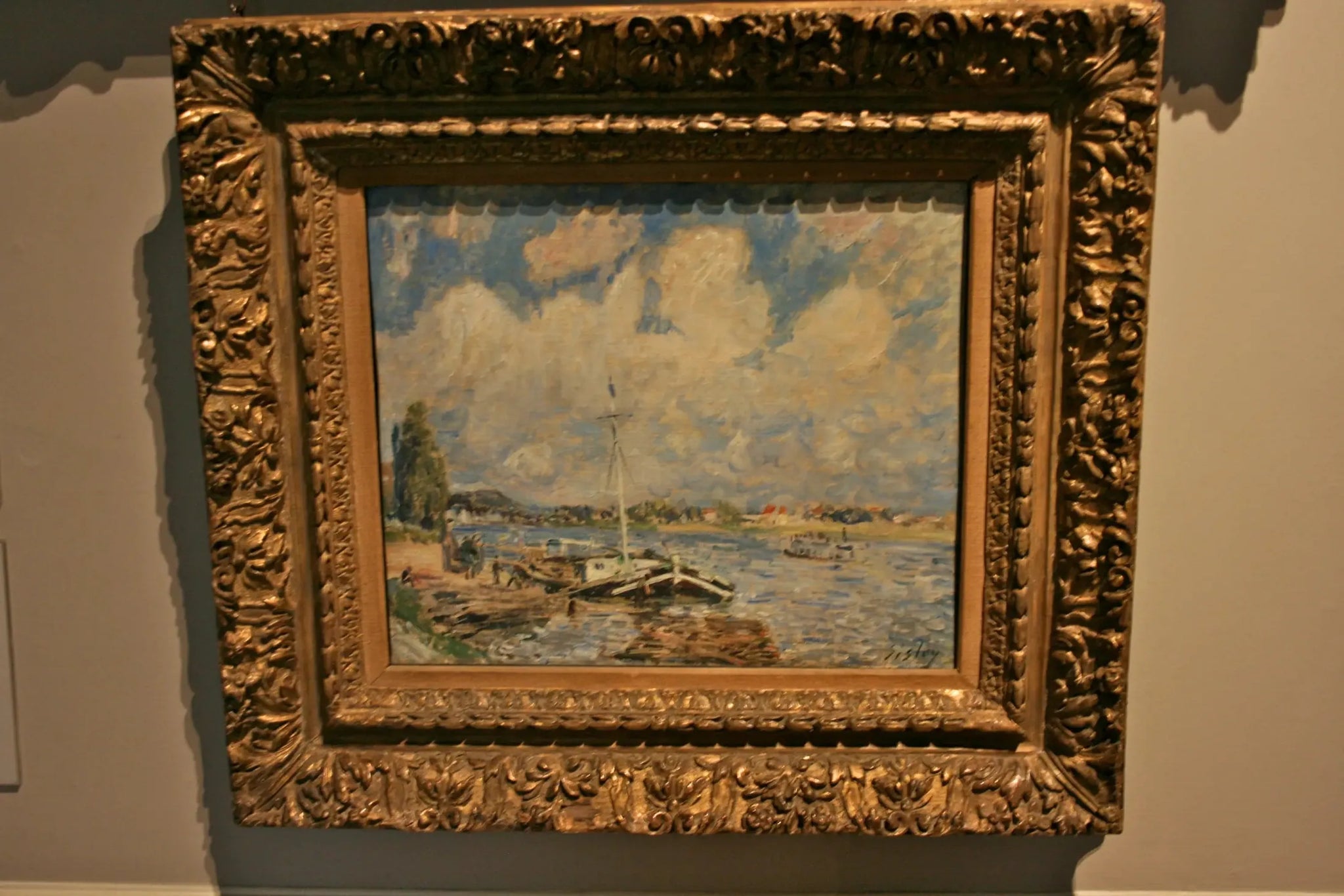 Bateaux sur la Seine - Alfred Sisley image 1 reproduction réalisée par Alpha Reproduction