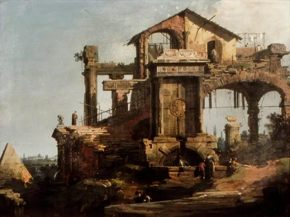 Bâtiment en ruine, Rome - Canaletto image 1 tableau peint à l’huile sur toile