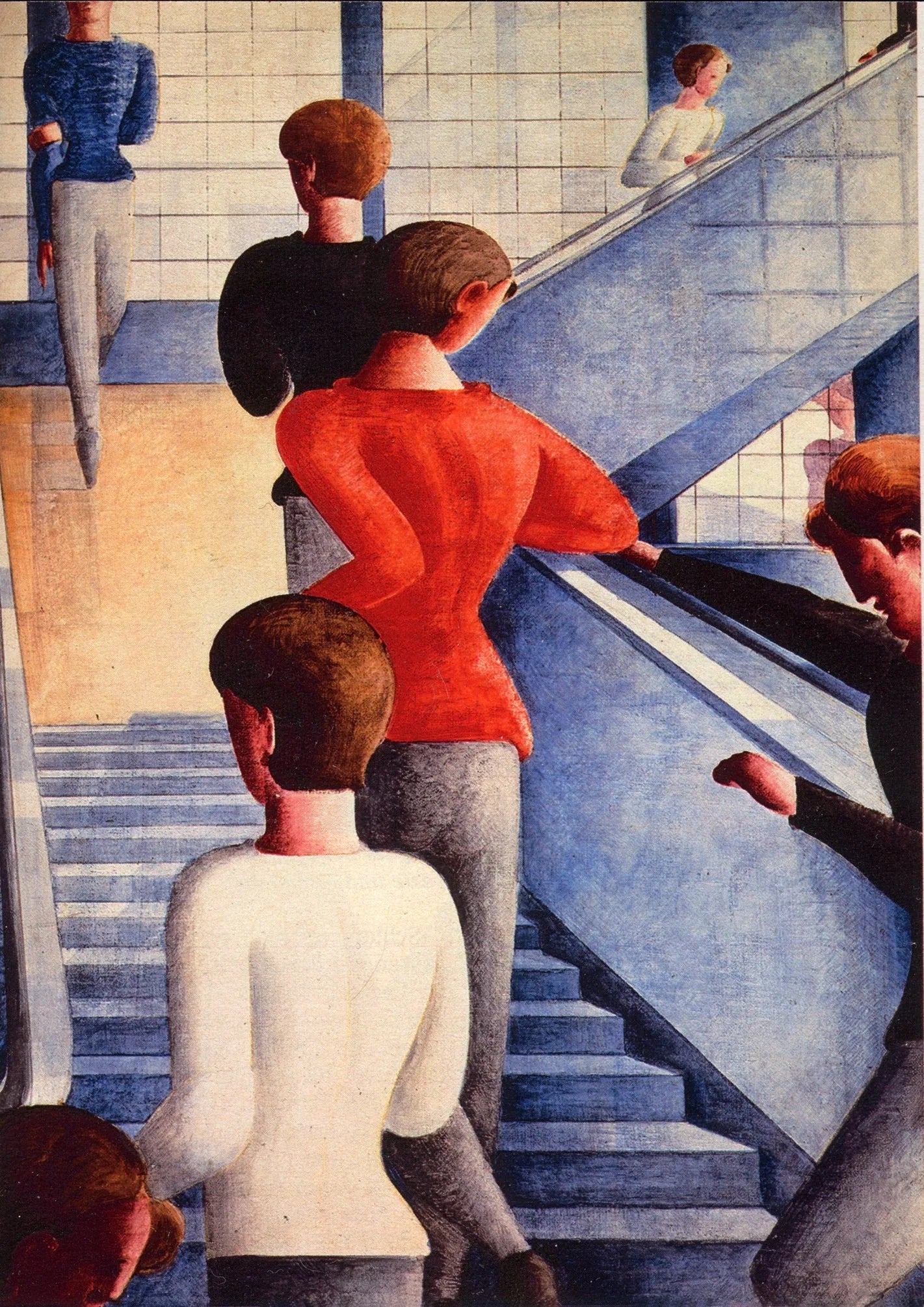 Bauhaus l'escalier - Oskar Schlemmer image 1 reproduction artisanale de tableau