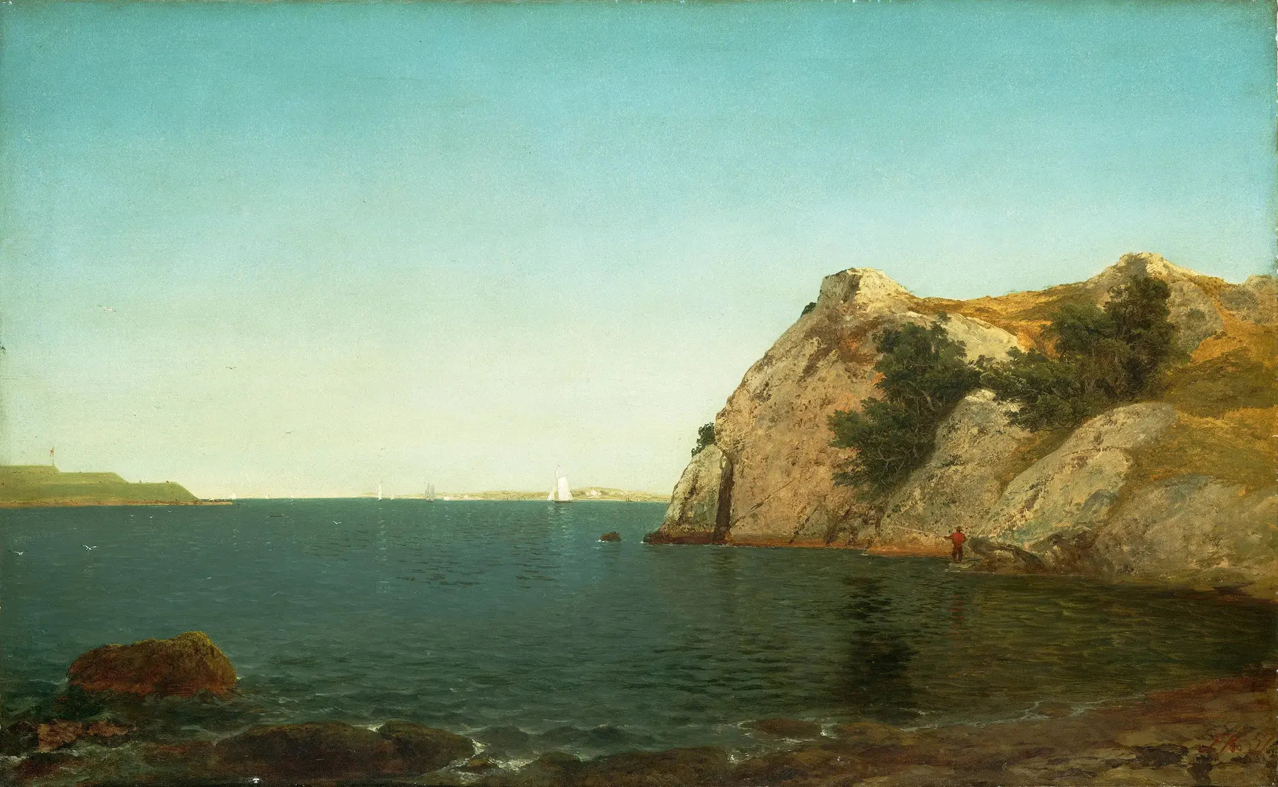 Beacon Rock, port de Newport - John Frederick Kensett image 1 reproduction de peinture à l’huile