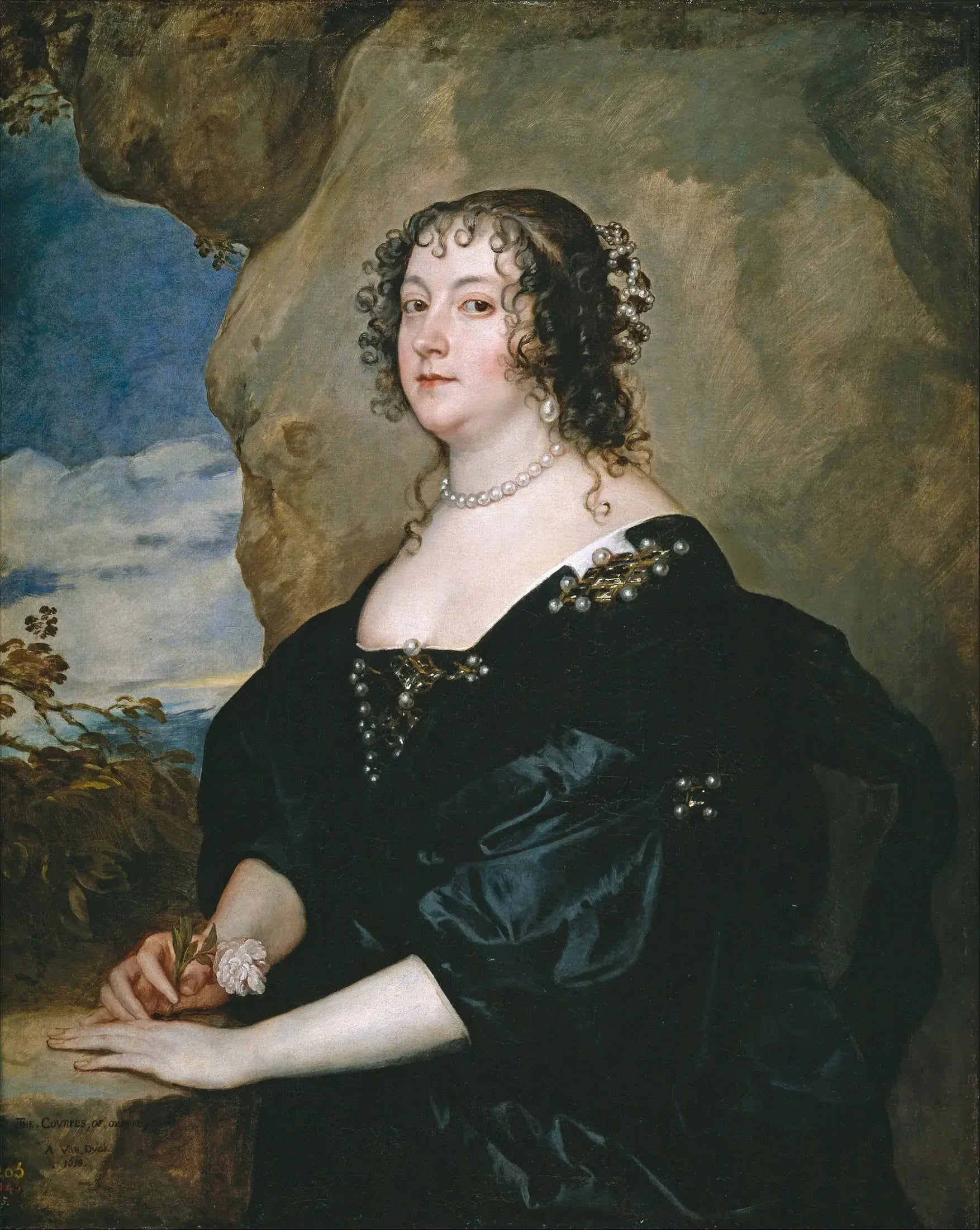 Beatriz van Hemmema, comtesse d'Oxford (anciennement appelée Diana Cecil) - Antoine van Dyck image 1 reproduction d’œuvre d’art à l’huile