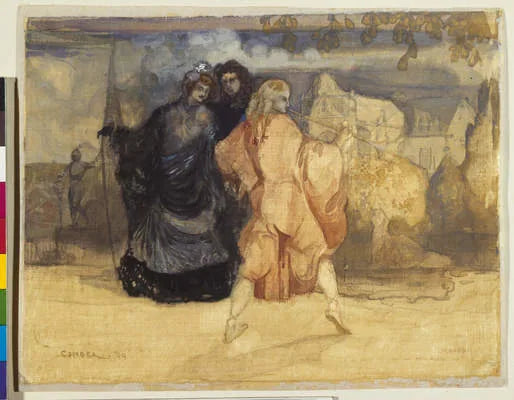 Beauvais - L'inconstant, le Silène, le charlatan - Charles Conder image 1 copie peinte à la main à l’huile