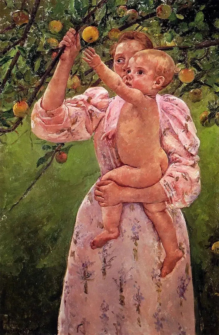 Bébé tend la main vers une pomme - Mary Cassatt