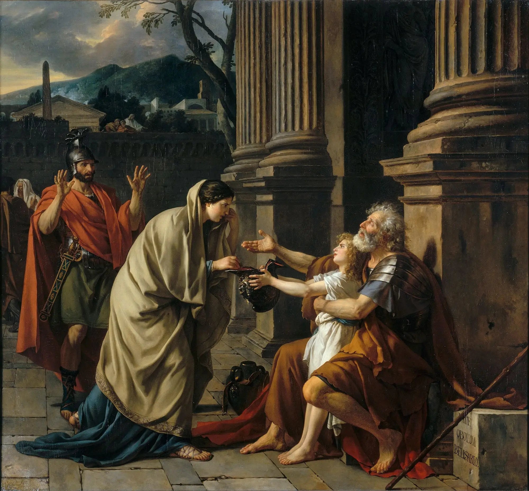 Bélisaire demandant l'aumone - Jacques-Louis David image 1 reproduction de peinture à l’huile