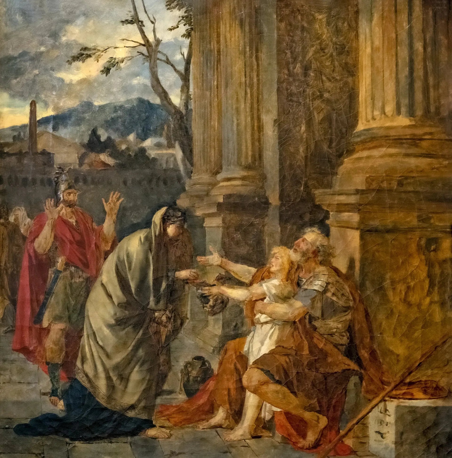 Bélisaire reconnu par un soldat - Jacques-Louis David image 1 copie peinte à la main à l’huile