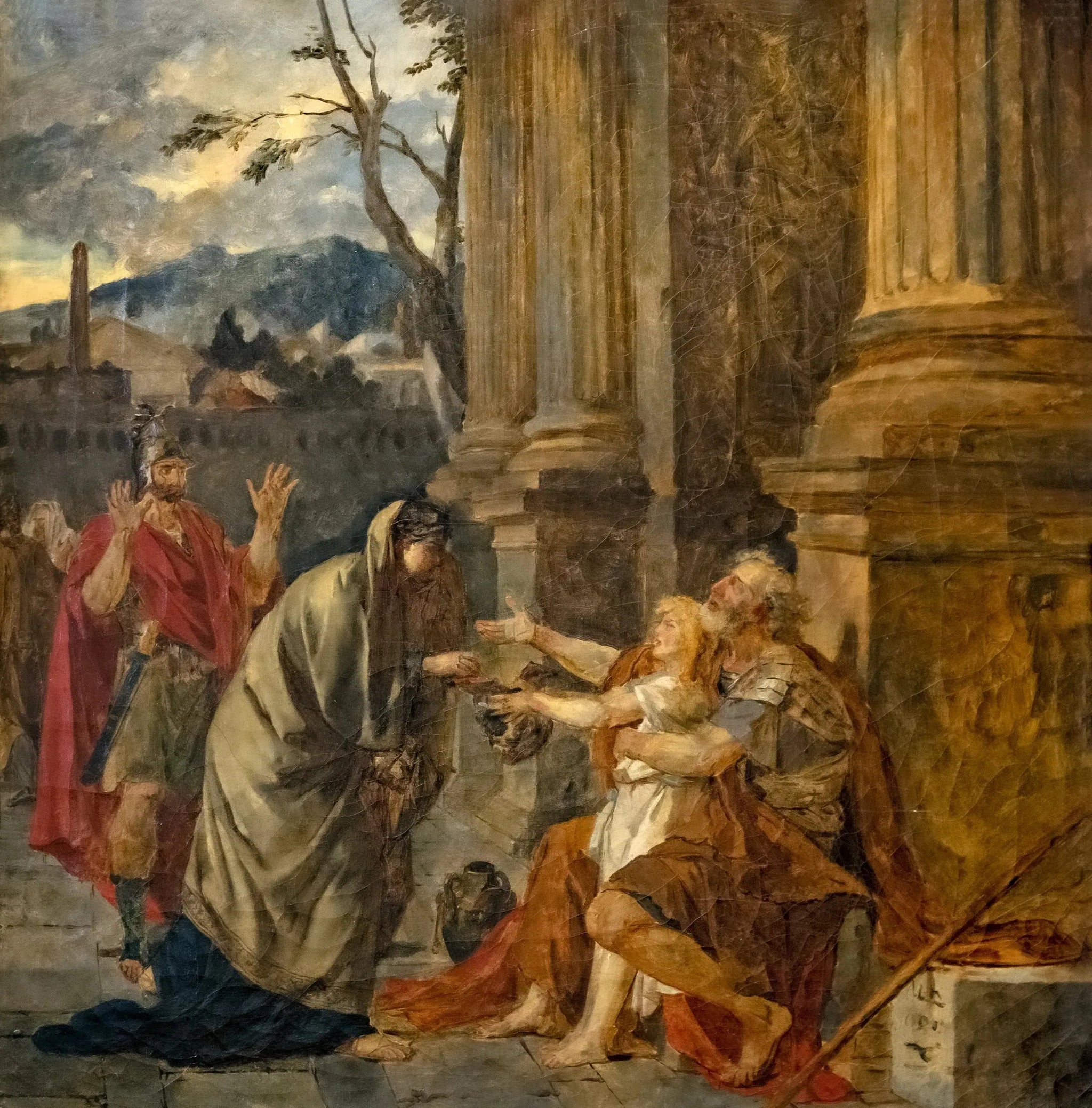 Bélisaire reconnu par un soldat - Jacques-Louis David image 1 copie peinte à la main à l’huile