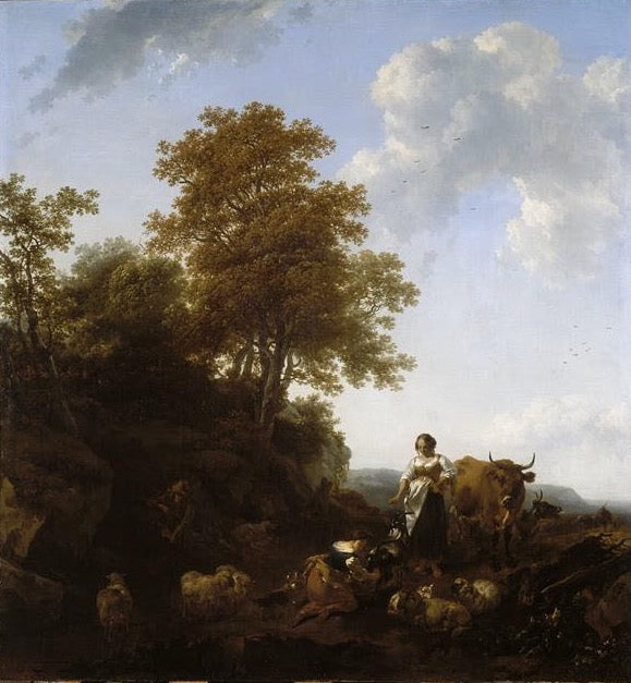 Bergère trayant une chèvre - Nicolaes Berchem