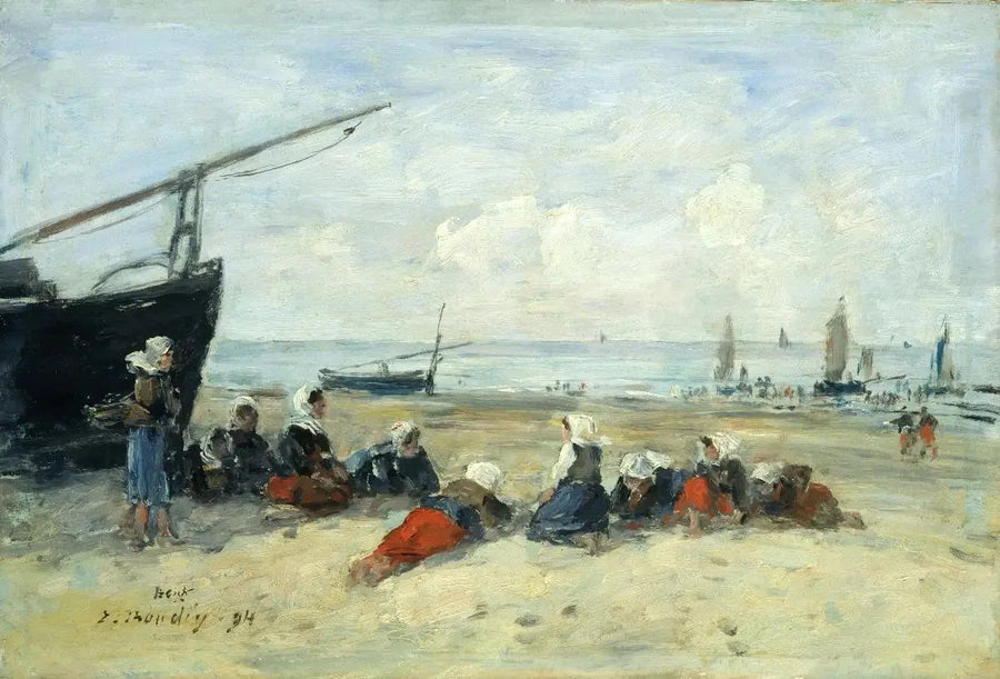 Berck, Pêcheuses sur la plage, basse marée - Eugène Boudin