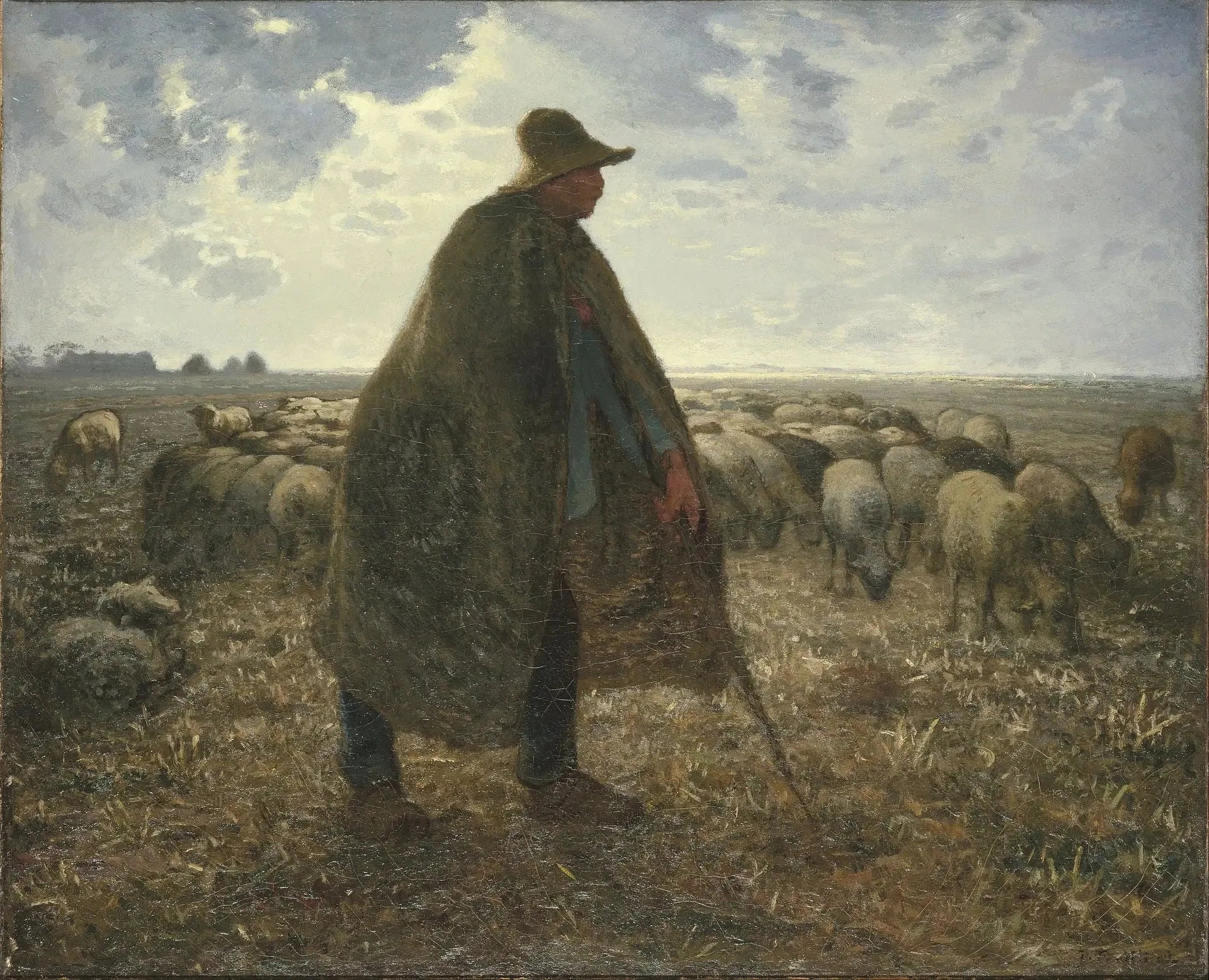 Berger gardant son troupeau - Jean-François Millet image 1 tableau peint à l’huile sur toile