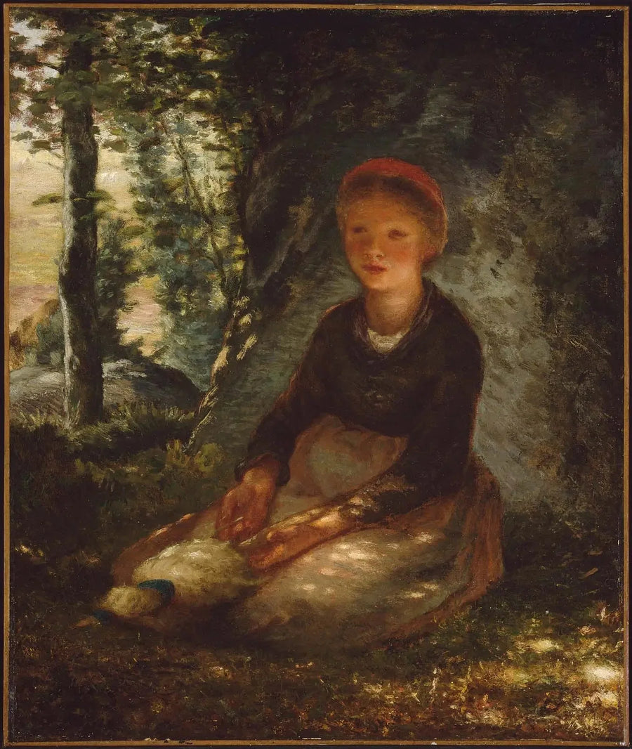 Bergère assise à l'ombre - Jean-François Millet