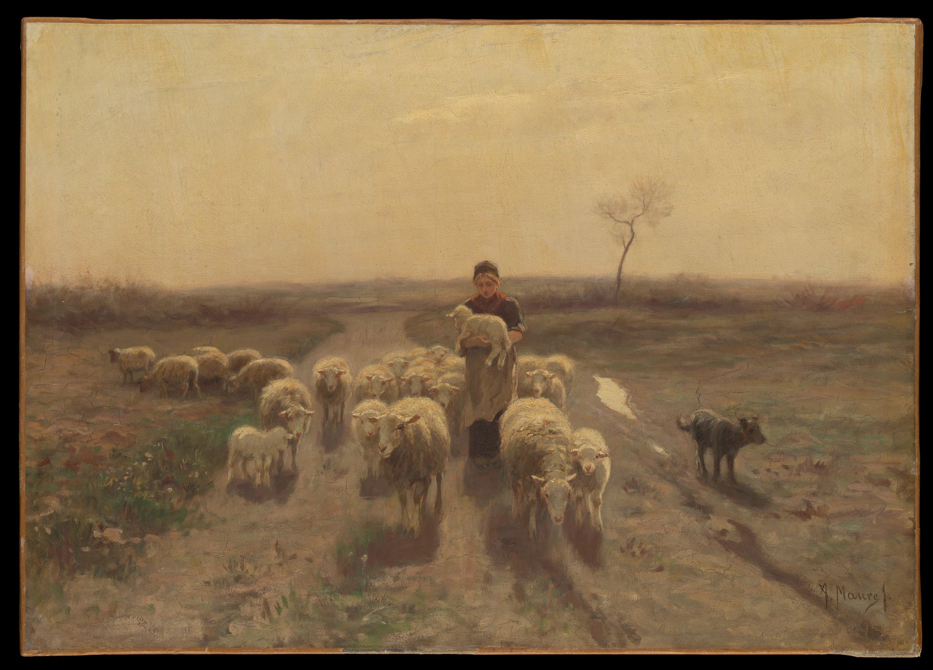 Une bergère et son troupeau - Anton Mauve