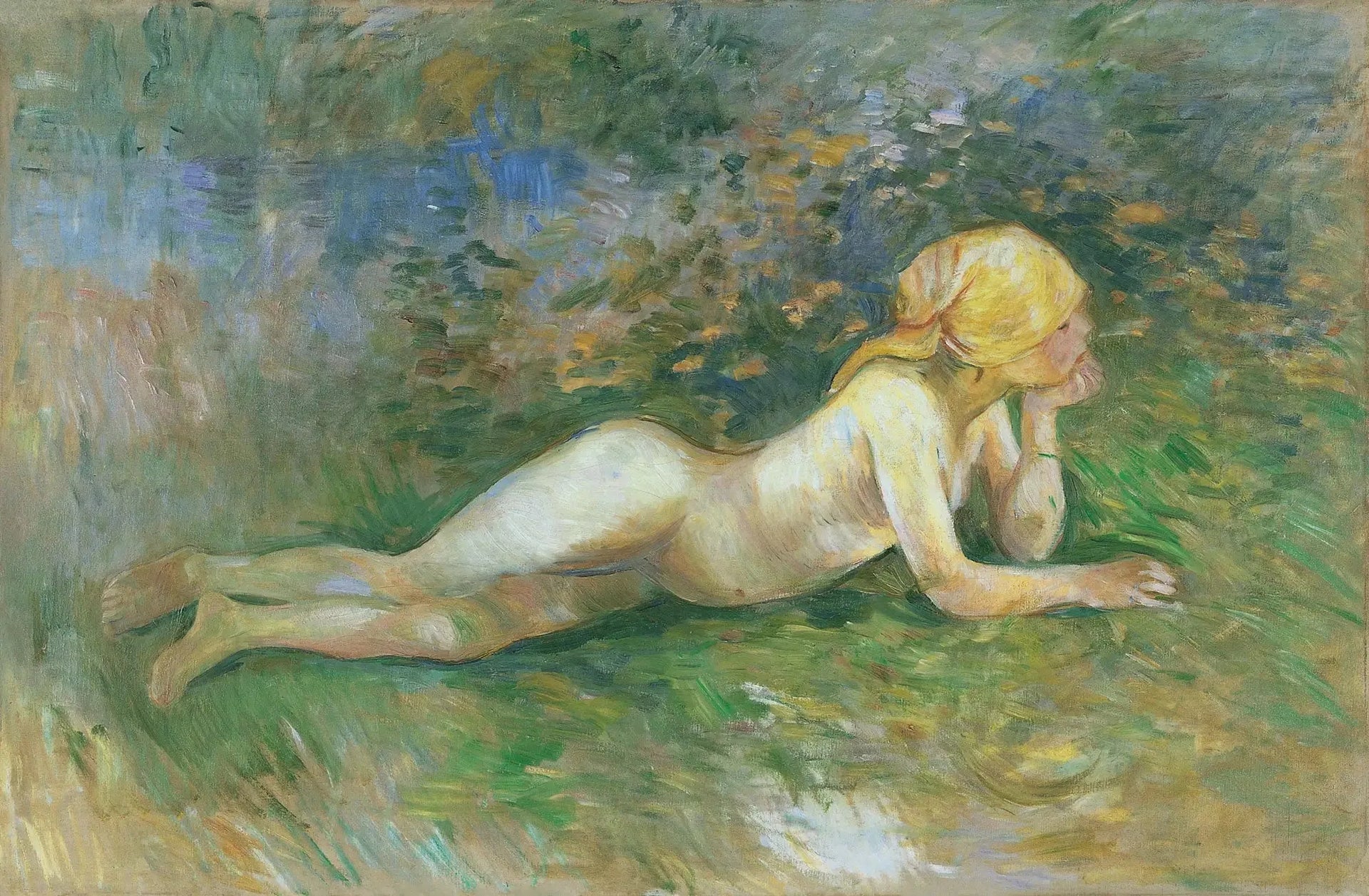 Bergère nue couchée - Berthe Morisot image 1 reproduction d’œuvre d’art à l’huile