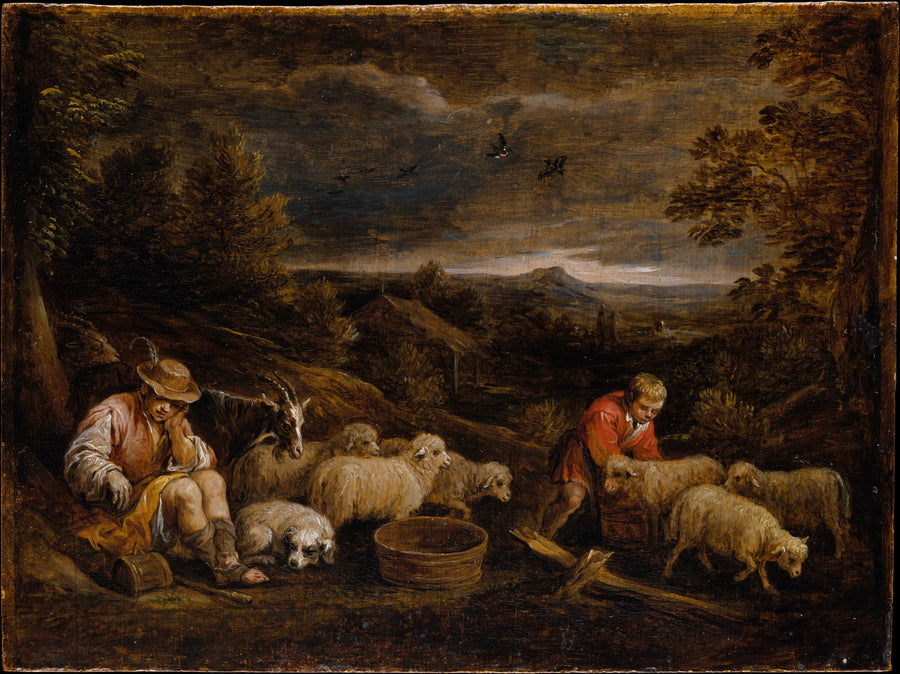Bergers et moutons - David Teniers the Younger