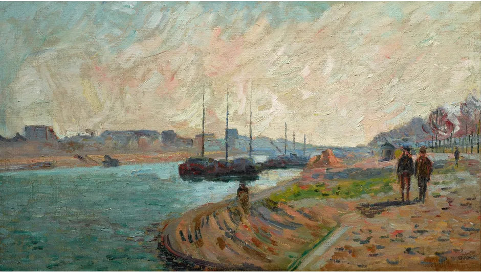BERGES DE LA SEINE À PARIS - Armand Guillaumin image 1 copie peinte à la main à l’huile
