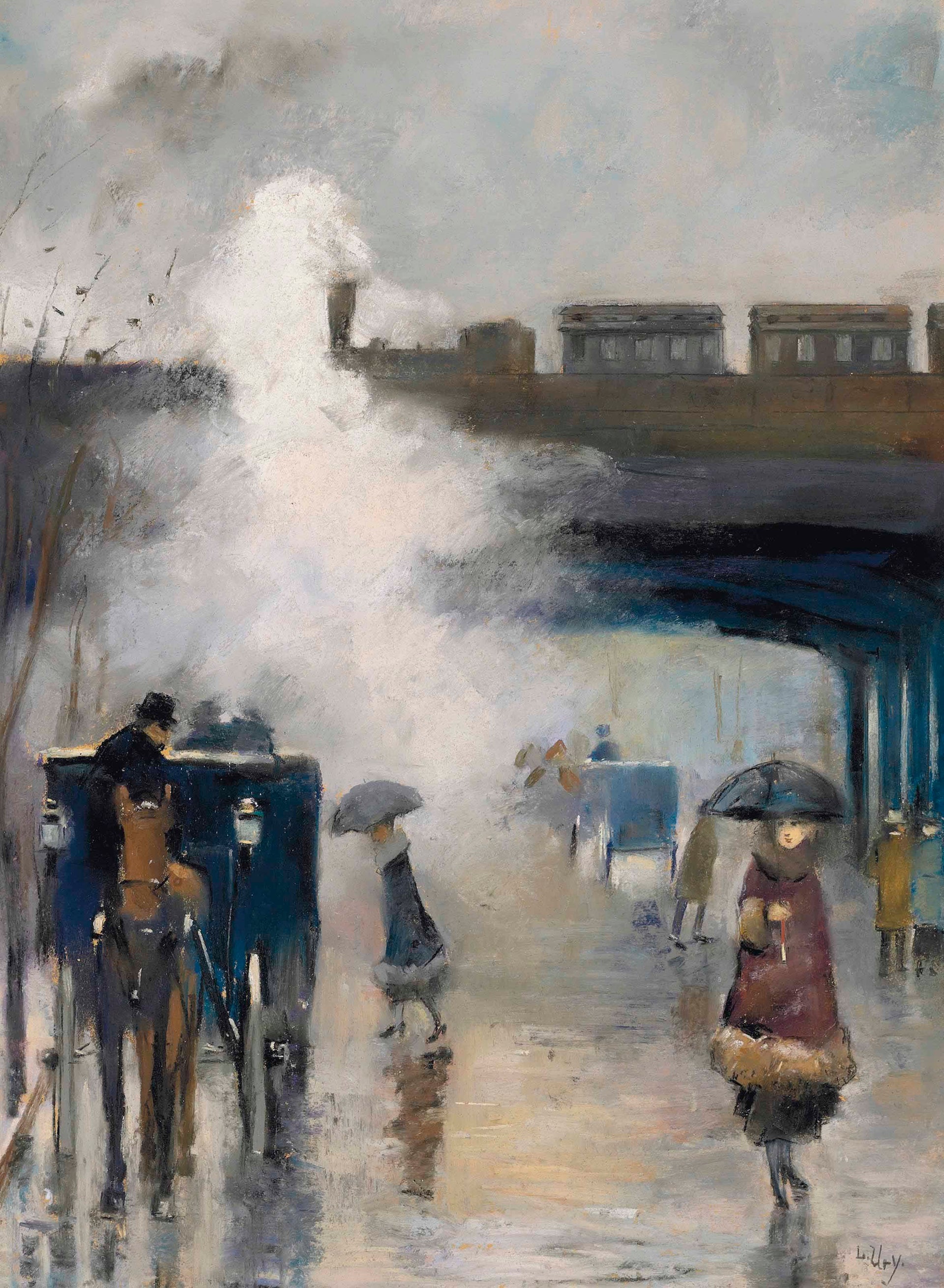 Berlin, Alexanderplatz - Lesser Ury image 1 reproduction artisanale de tableau