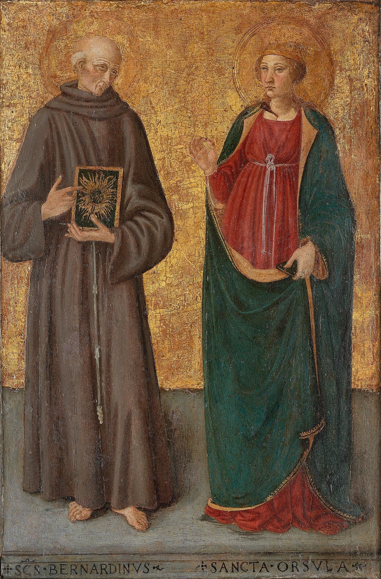 Bernardin de Sienne et sainte Ursule - Cosimo Rosselli image 1 reproduction artisanale de tableau