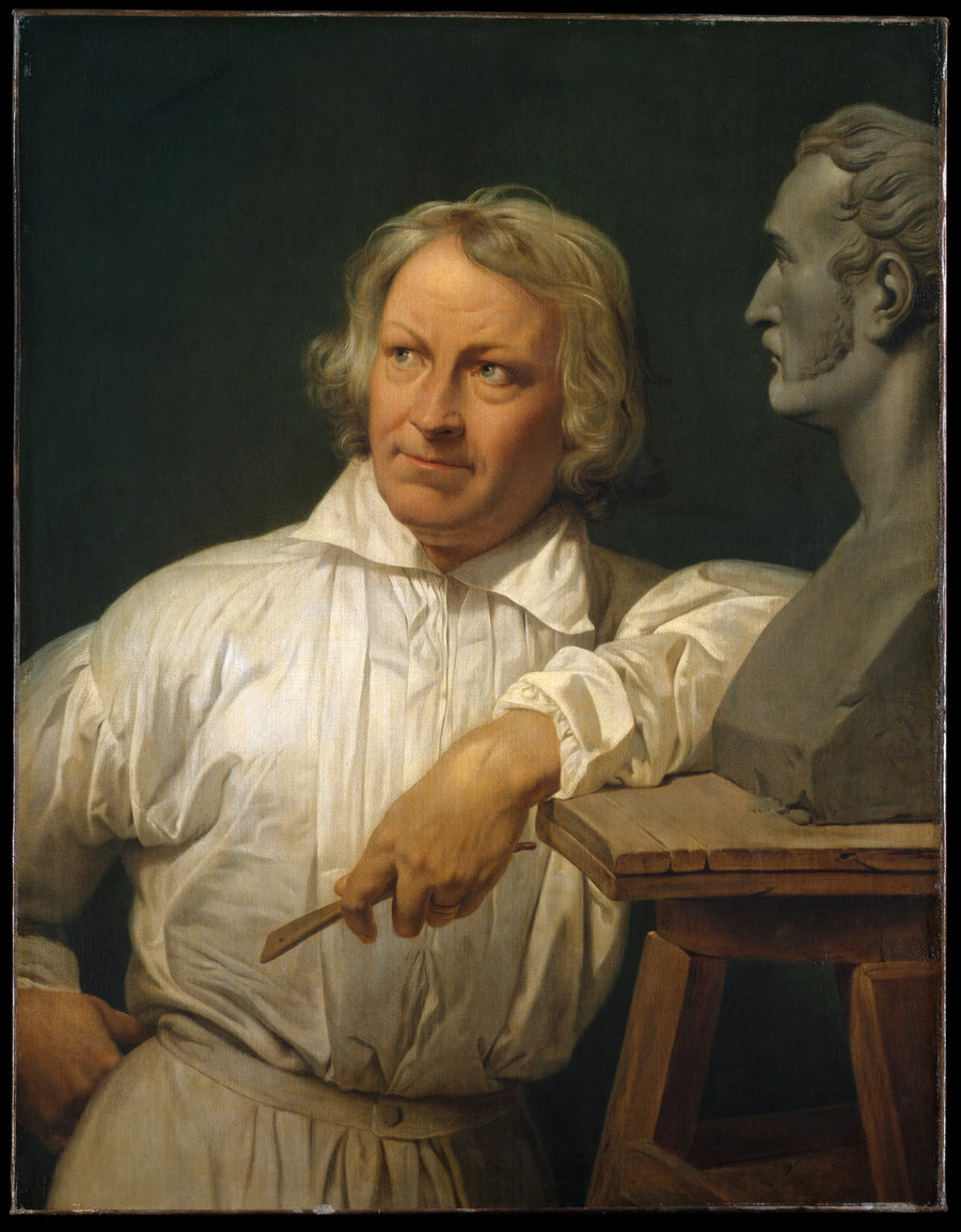 Bertel Thorvaldsen (1768-1844) avec le buste d'Horace Vernet - Horace Vernet
