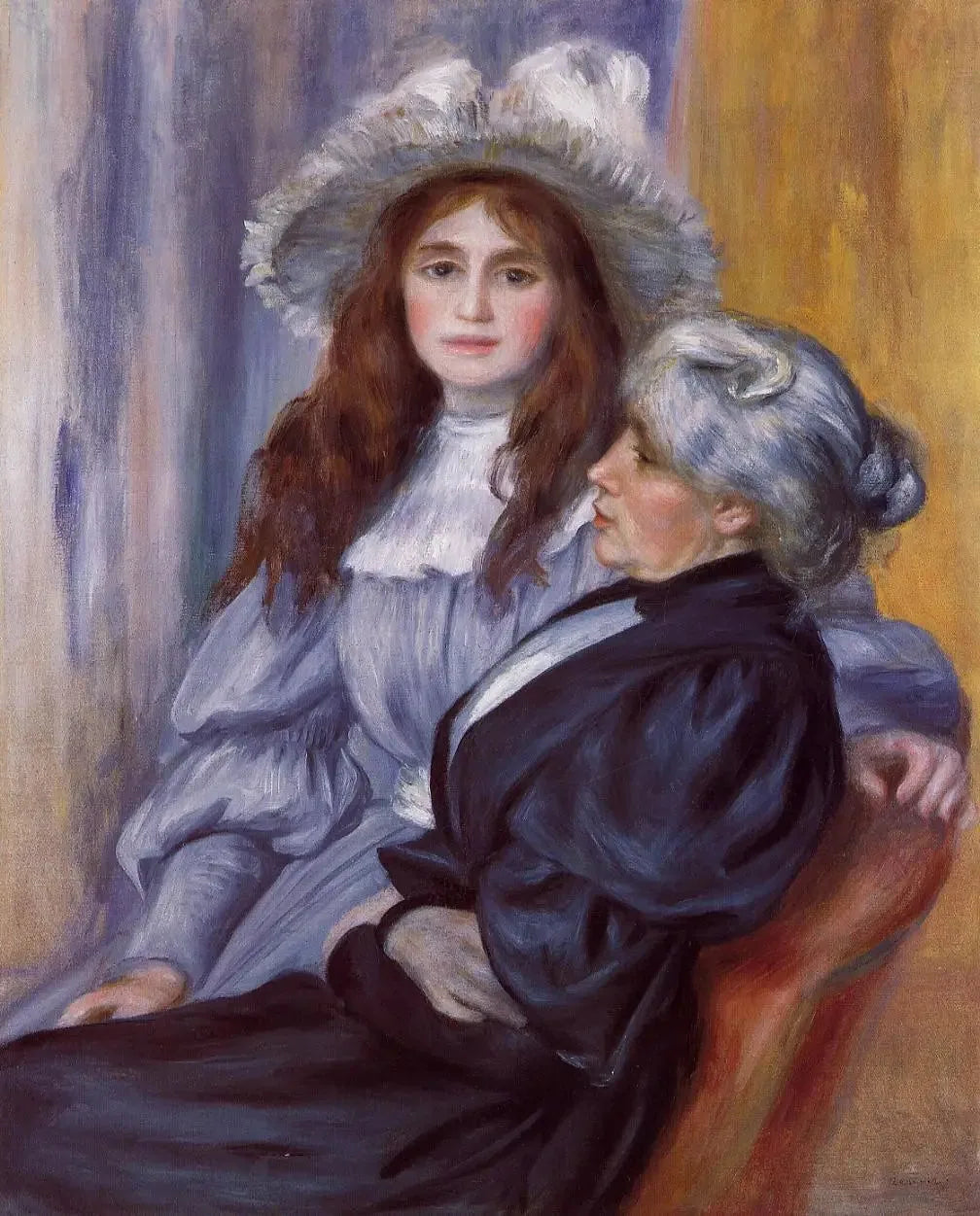 Berthe Morisot et sa fille Julie Manet - Pierre-Auguste Renoir image 1 copie de tableau peinte à la main