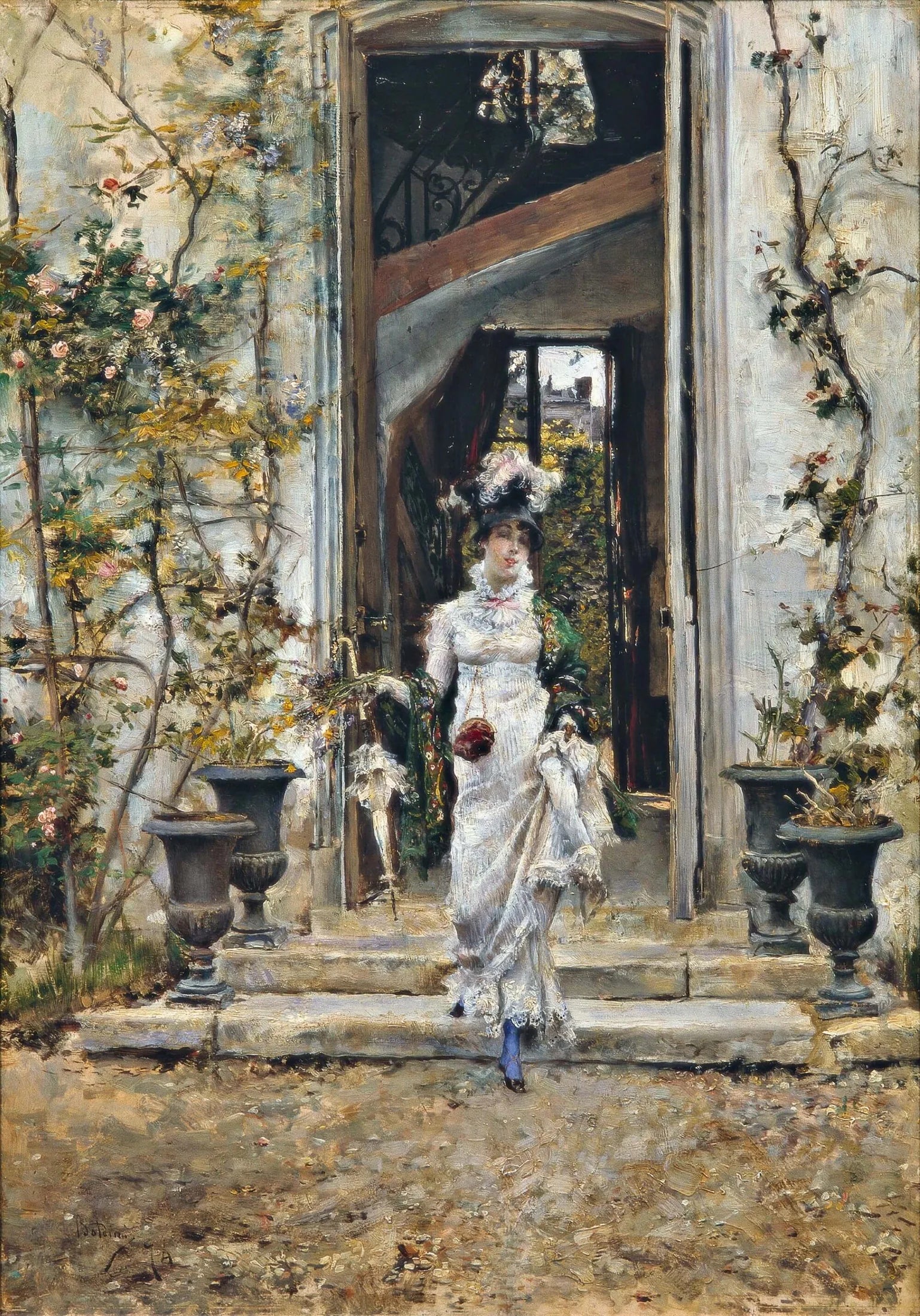 Berthe part en promenade - Giovanni Boldini image 1 copie peinte à la main à l’huile