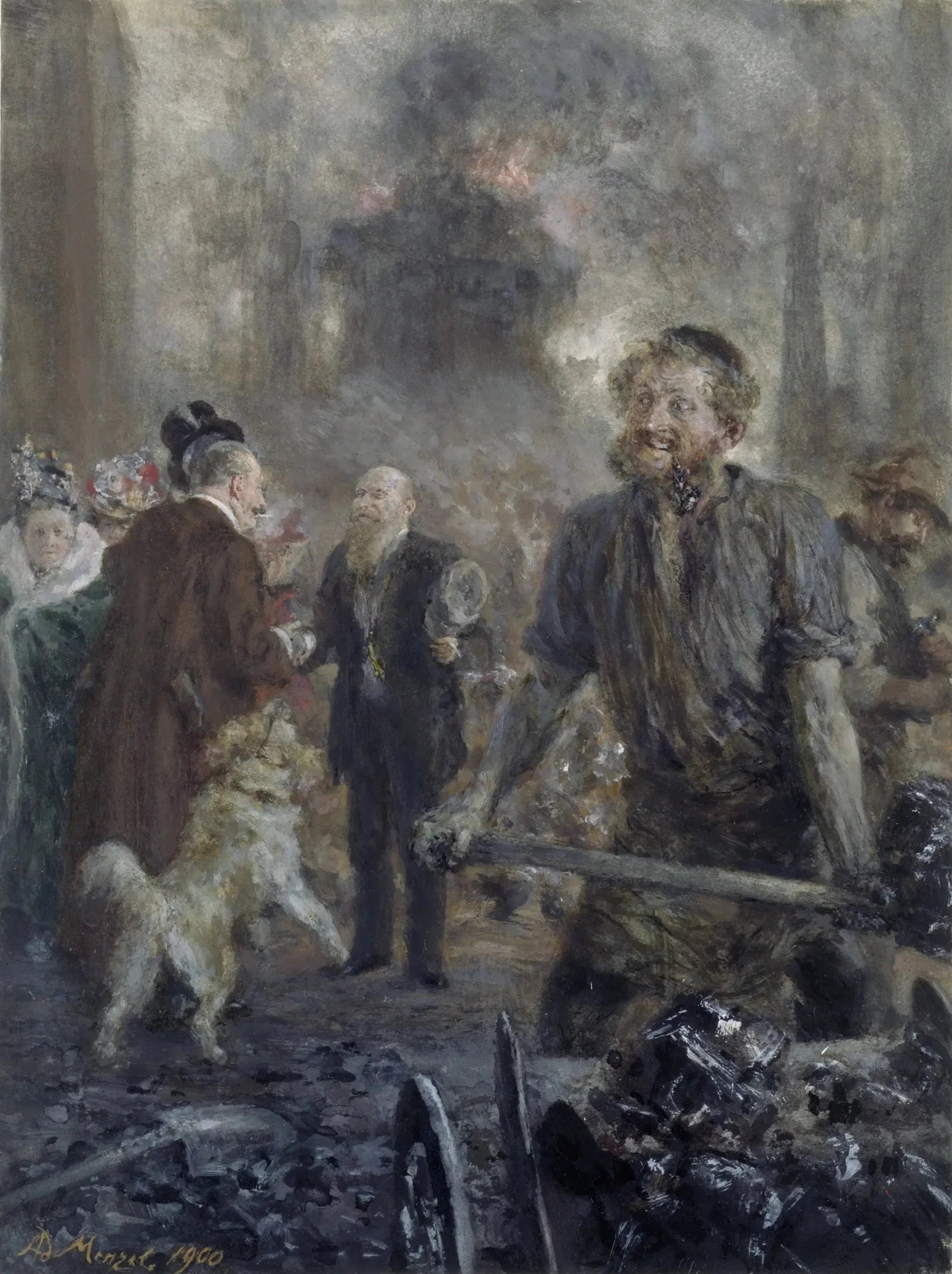 Besuch im Eisenwalzwerk - Adolph von Menzel image 1 reproduction de peinture à l’huile