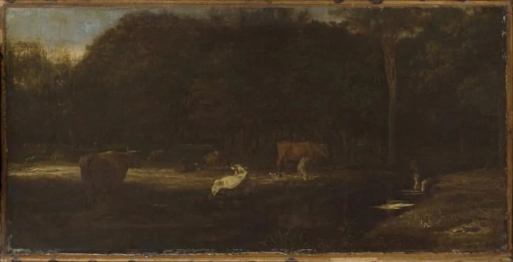 Bétail paissant dans un bois - Adriaen van de Velde image 1 copie de tableau peinte à la main