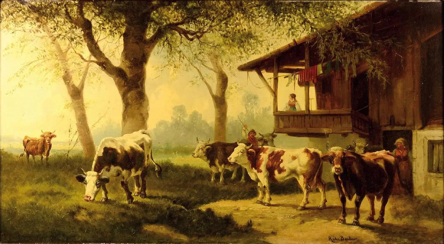 Bétail sur un pâturage - Rosa Bonheur image 1 copie de tableau peinte à la main
