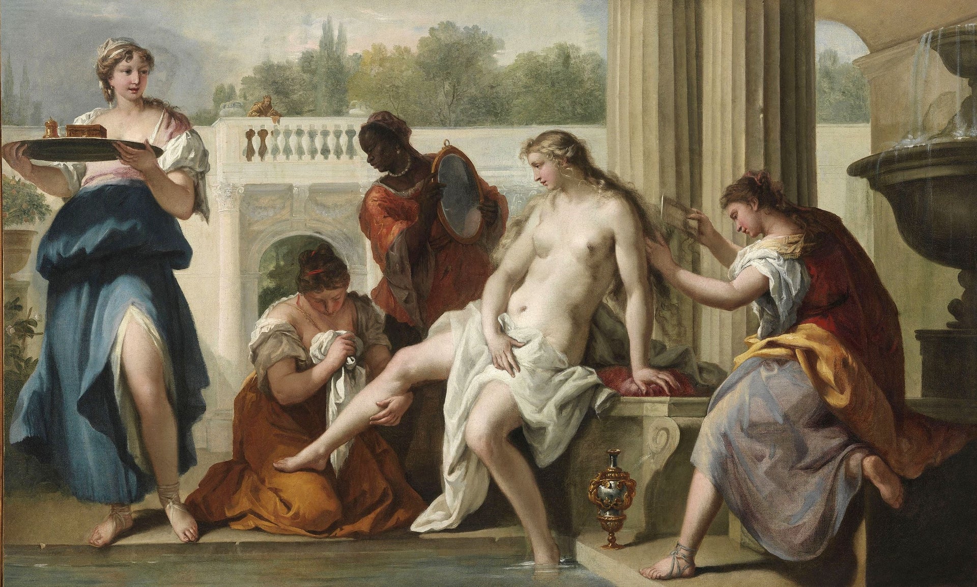 Bethsabée à son bain - Sebastiano Ricci image 1 reproduction de peinture à l’huile
