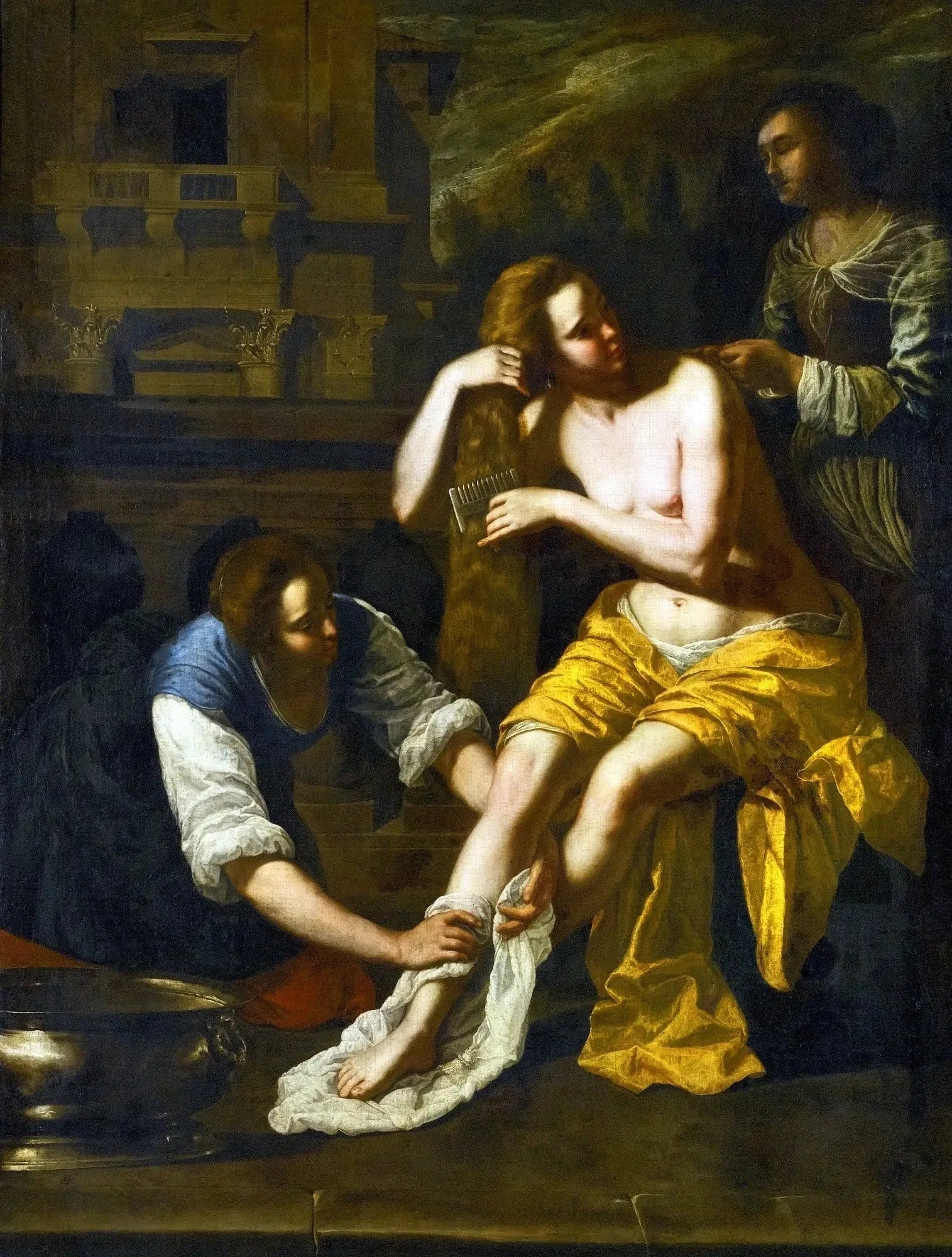 Bethsabée au bain - Artemisia Gentileschi image 1 copie de tableau peinte à la main