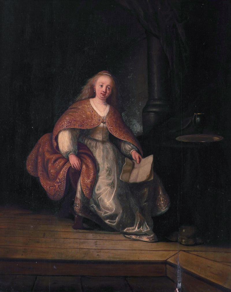 Bethsabée avec la lettre de David – école de Rembrandt, XVIIe siècle