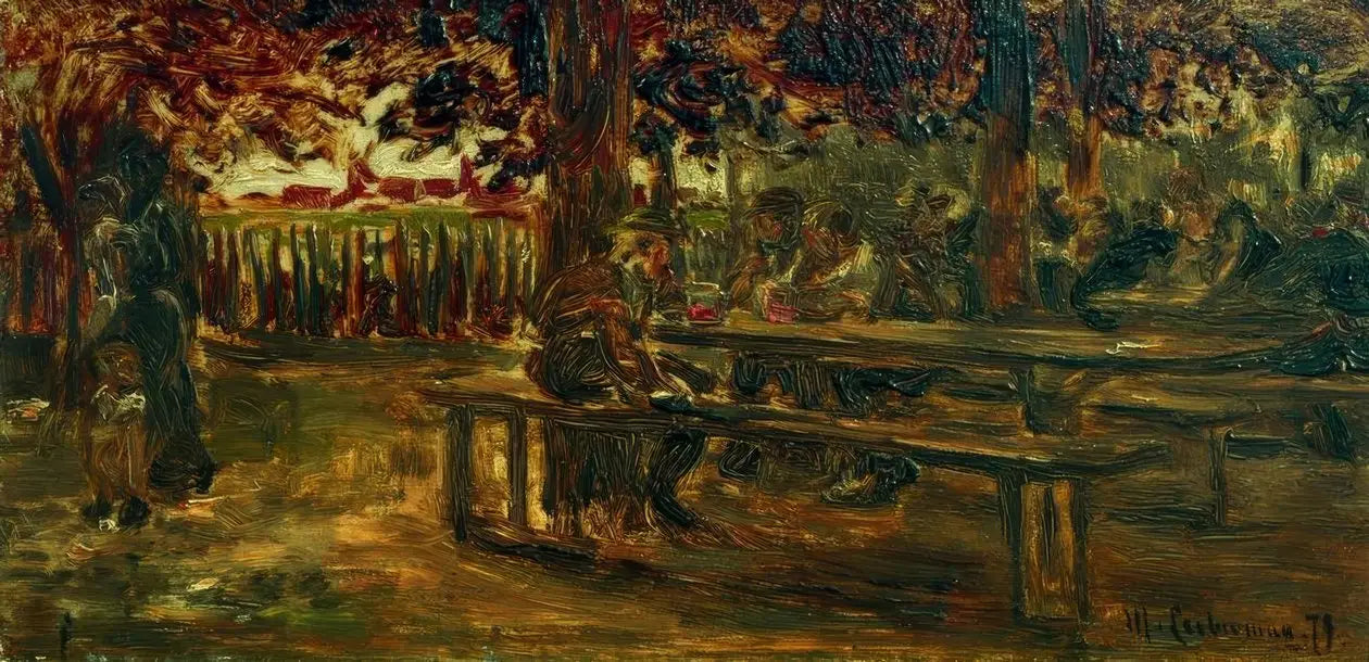 Biergarten in Etzenhausen - Max Liebermann image 1 tableau peint à l’huile sur toile