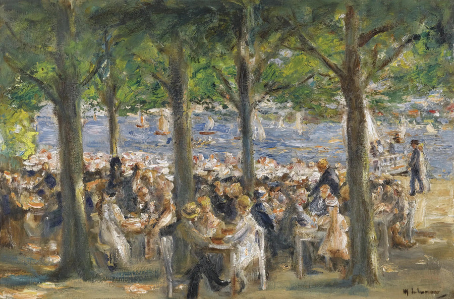 Biergarten près de la Havel sous les arbres - Max Liebermann