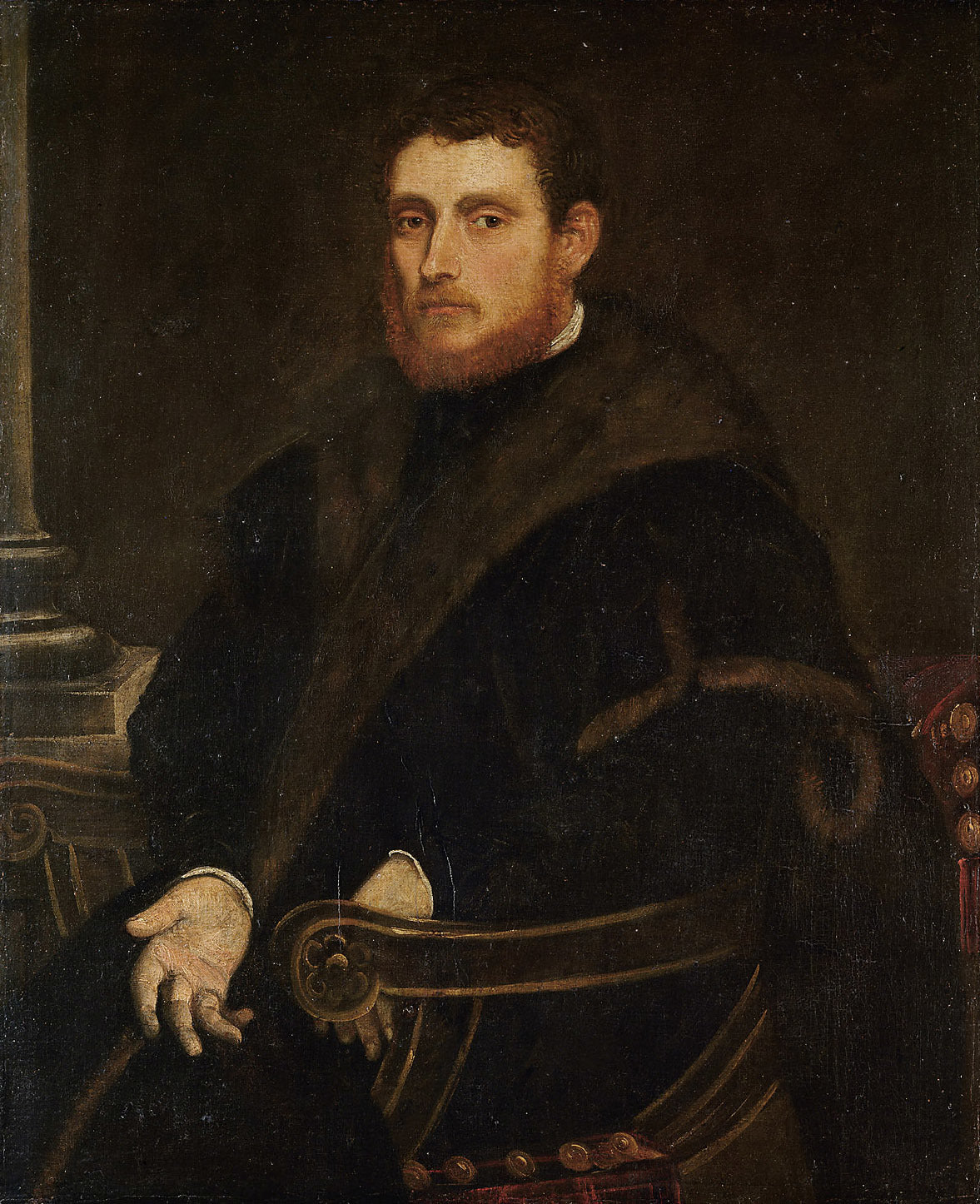Bildnis eines jungen rotbärtigen Mannes im Lehnstuhl - Jacopo Tintoretto image 1 tableau peint à l’huile sur toile