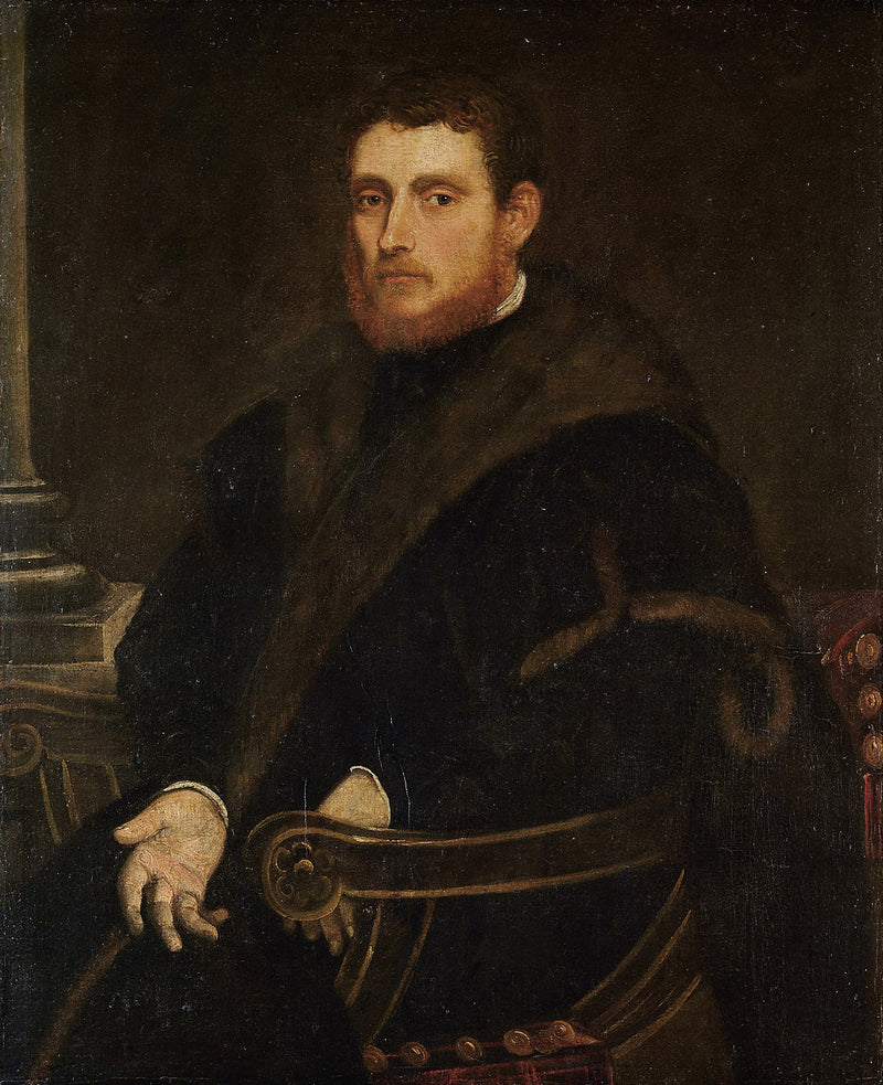 Bildnis eines jungen rotbärtigen Mannes im Lehnstuhl - Jacopo Tintoretto