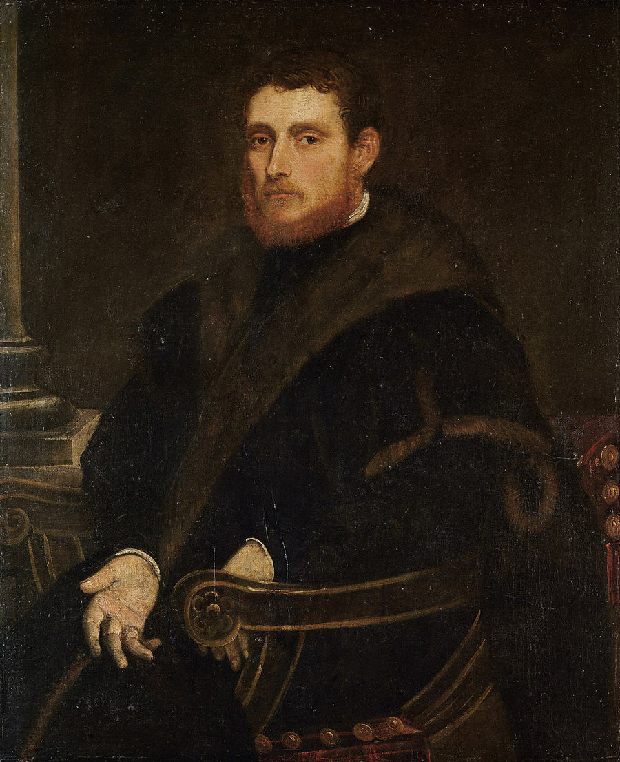 Bildnis eines jungen rotbärtigen Mannes im Lehnstuhl - Jacopo Tintoretto