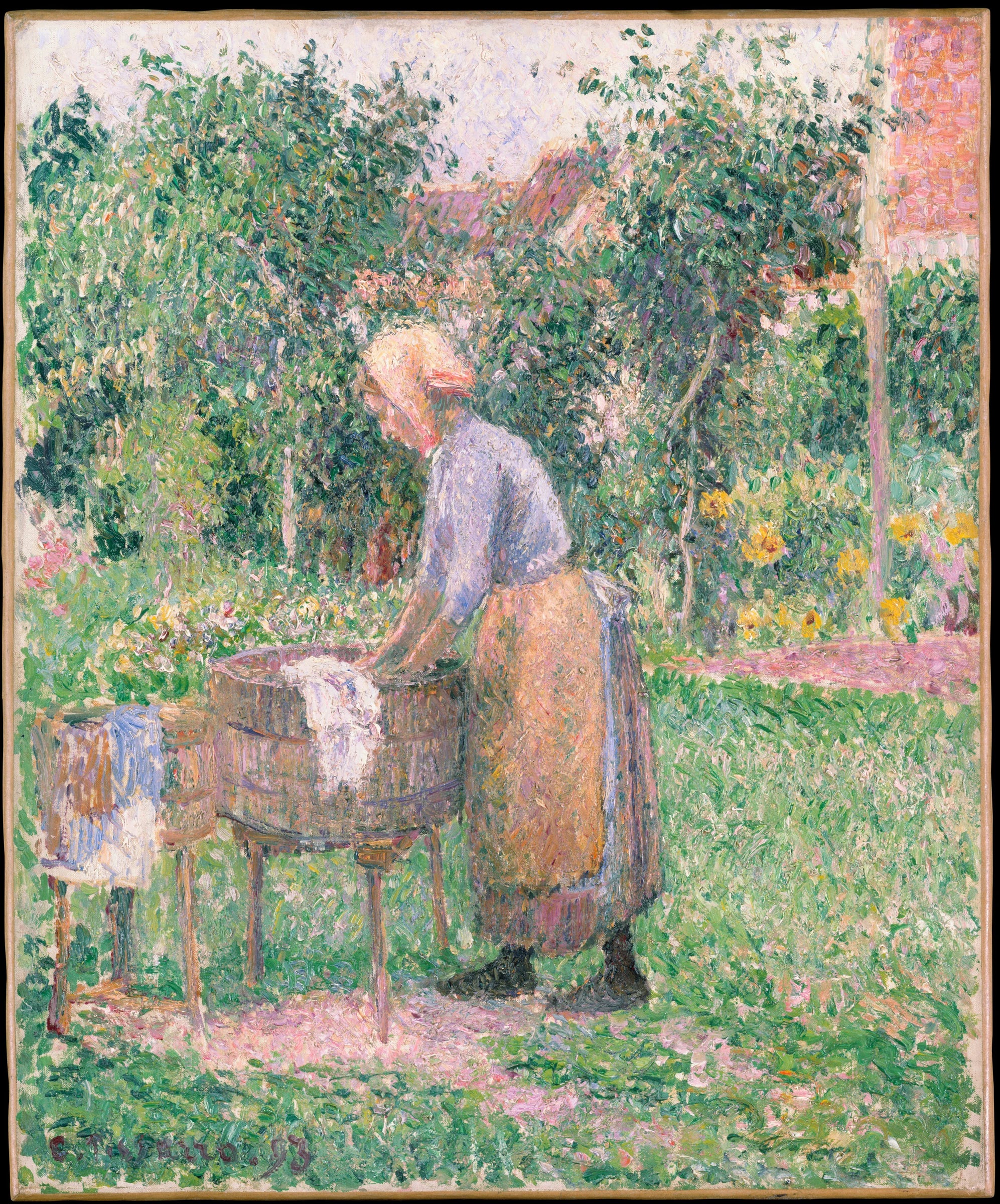 Une blanchisseuse à Éragny - Camille Pissarro