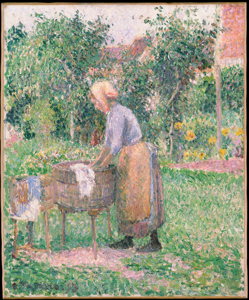 Une blanchisseuse à Éragny - Camille Pissarro