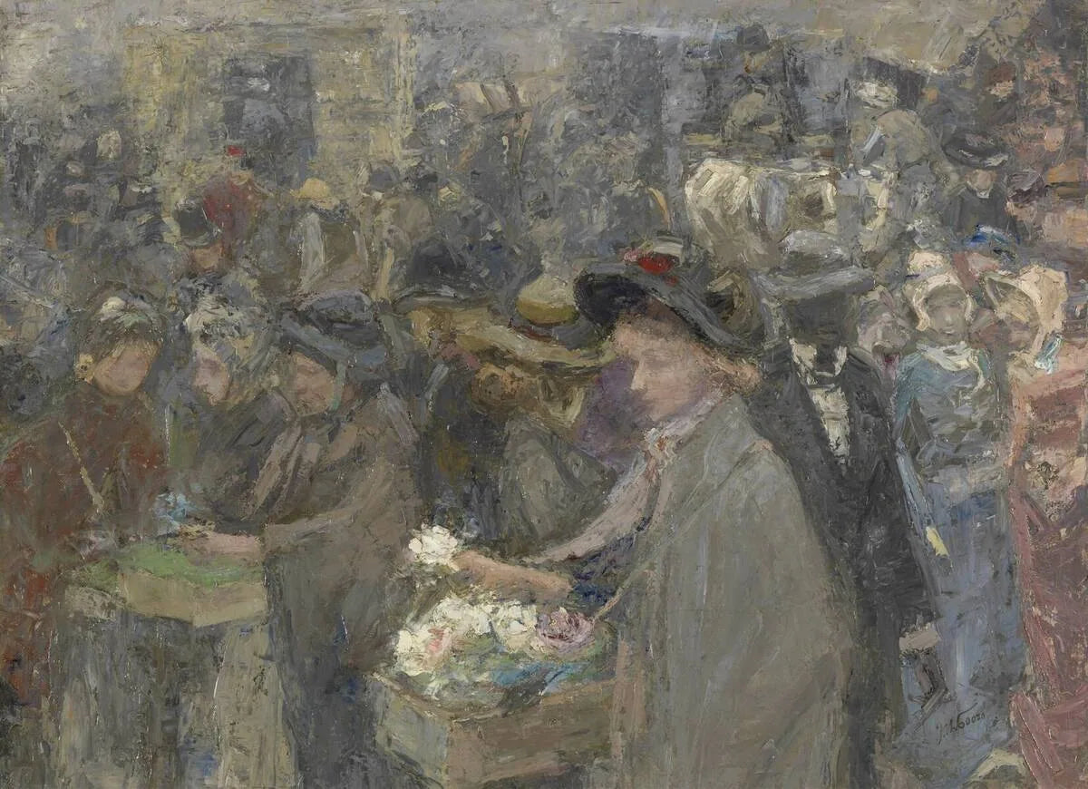 Bloemenmarkt in Londen - Jan Toorop image 1 tableau peint à l’huile sur toile
