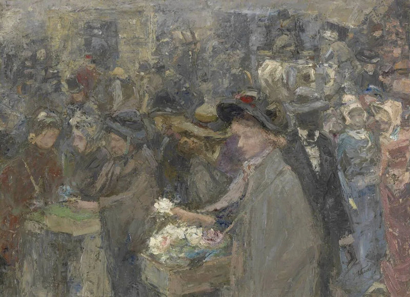 Bloemenmarkt in Londen - Jan Toorop