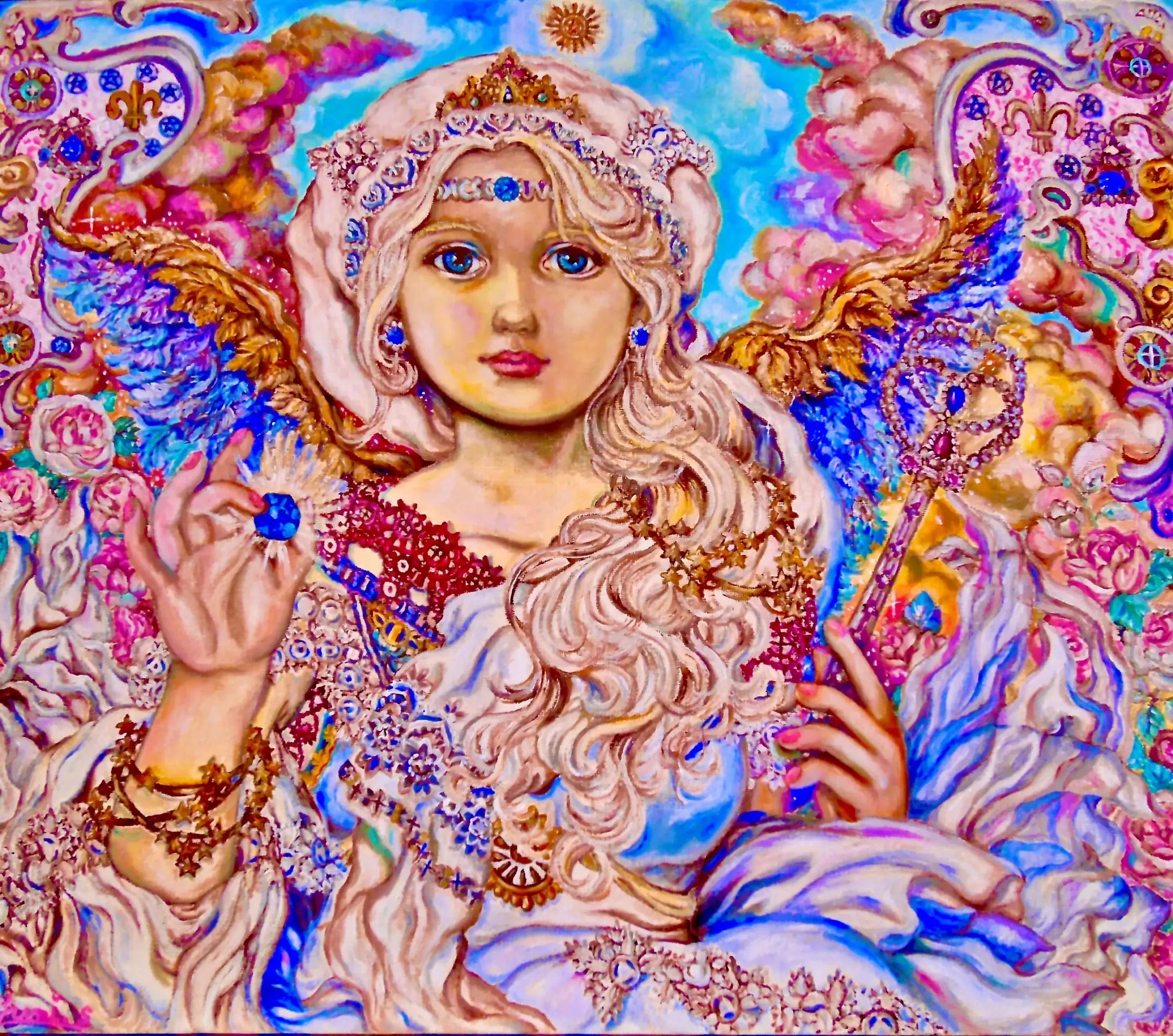 Blue crystal angel - Yumi Sugai image 1 reproduction de peinture à l’huile