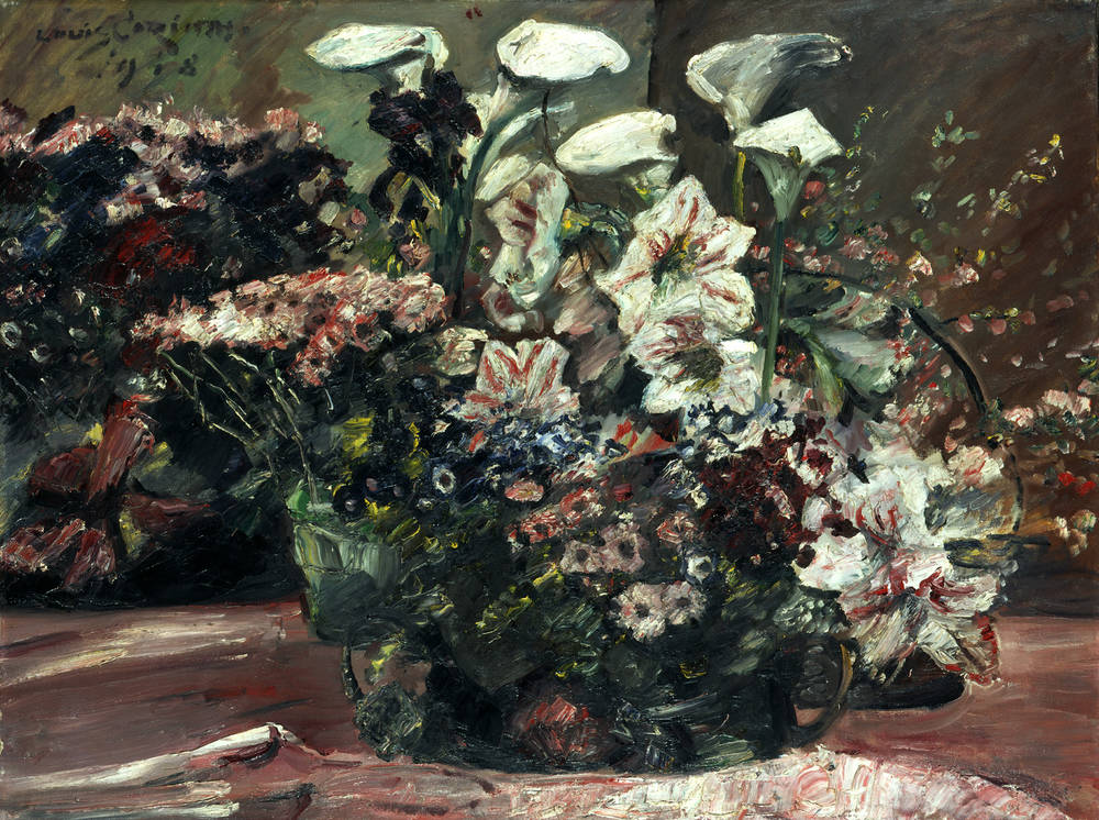 Blumenkorb mit Amaryllis und Kalla - Lovis Corinth image 1 tableau peint à l’huile sur toile