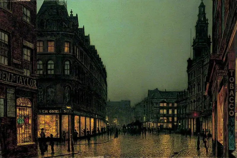 Boar Lane, Leeds - John Atkinson Grimshaw image 1 copie de tableau peinte à la main