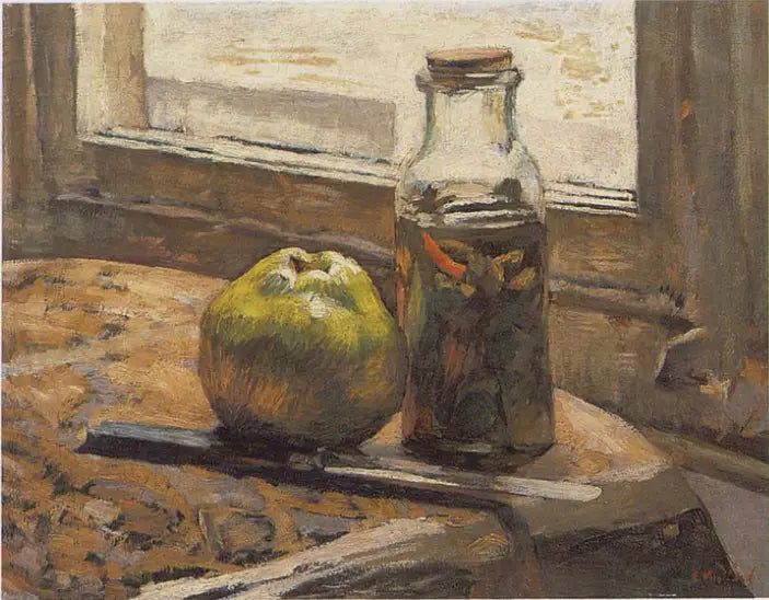 Bocal de cornichons et pommes - Édouard Vuillard image 1 copie de tableau peinte à la main