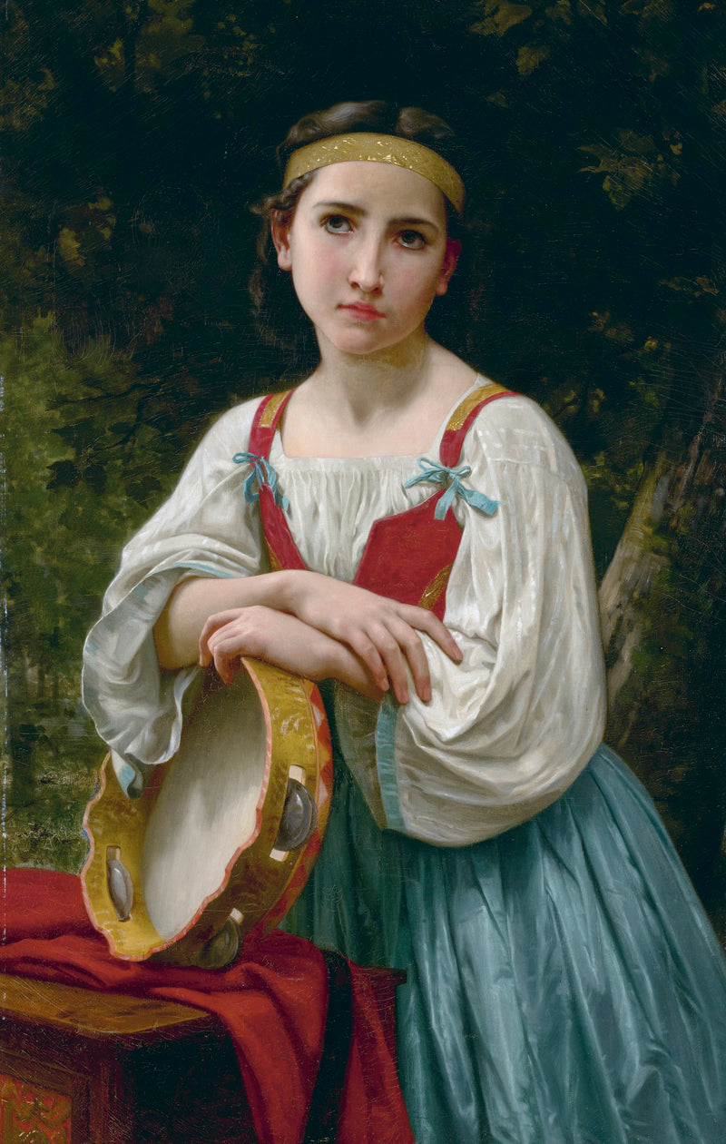 Bohémienne au tambour de basque, réplique (1867) - Bouguereau