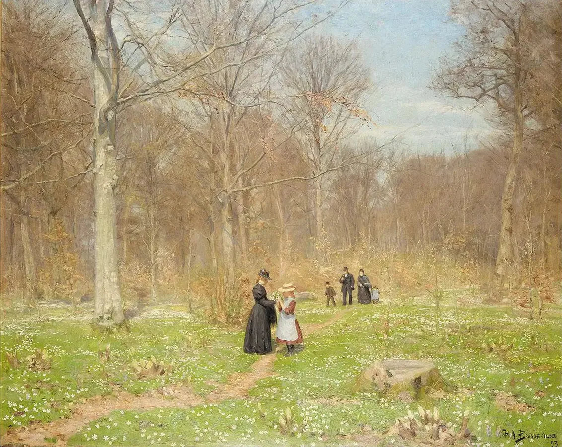 Bois au printemps. - H. A. Brendekilde image 1 reproduction de peinture à l’huile